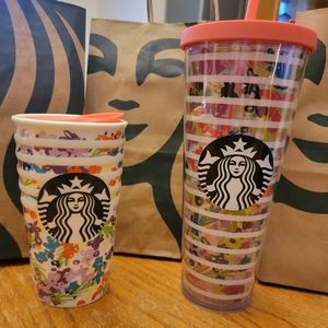 Starbucks Floral with White Stripe Set